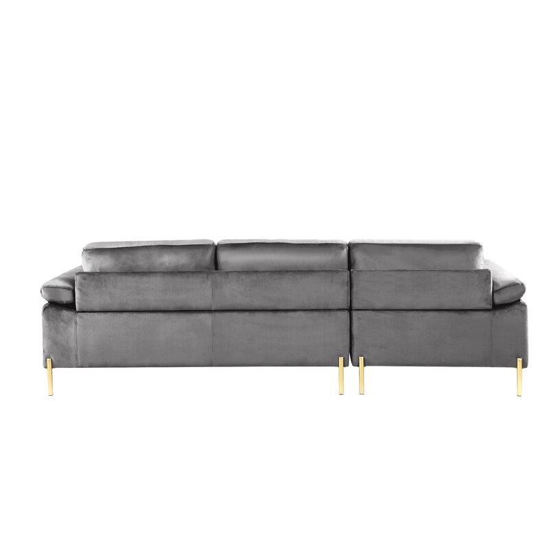 Etta Avenue Fluery Piece Velvet Sectional Reviews Wayfair